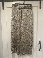 Amado Leopard Print Wide-leg Pants with Waist Tie Detail