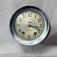 Vtg Seth Thomas Ships Bell Clock Wind Up Nautical Maritime E 887-000 Running