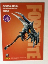 2021 Fortnite Demon Skull H60 & Dark Shard Epic Harvesting Tool Card Panini