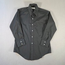 Vintage The Austin Shirt Mens 15.5 Medium Black Dress Shirt Daggar Collar 80s