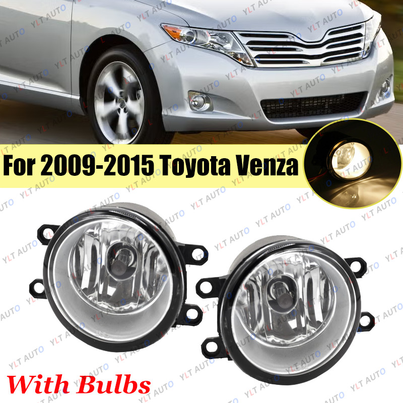 Pair For 2009-2015 Toyota Venza Halogen Fog Lights Replacement Lamps W/Bulbs