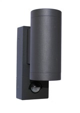 Outdoor Light Grey Declan Double Wall Spot IP44 LED Twin Spotlight Antracite PIR
