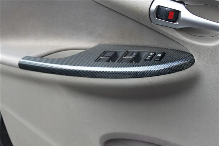 ABS Carbon Fiber Door Window Switch Lift Cover Trim For Toyota Corolla 2007-2013 — 第 4/4 张图片