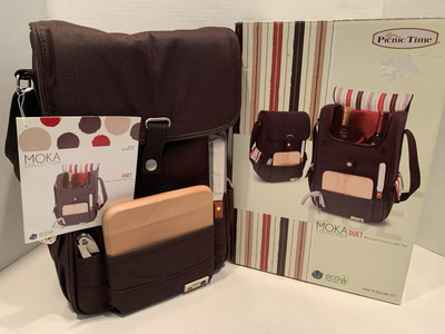 Picnic Time Wine & Cheese Cooler 2 Bottle Insulated Tote Moka Duet New in Box