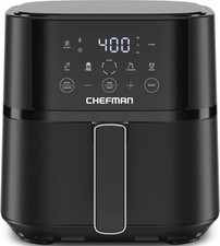 Chefman 4 QT Air Fryer Compact Digital Touchscreen Hi-Fry Technology Black