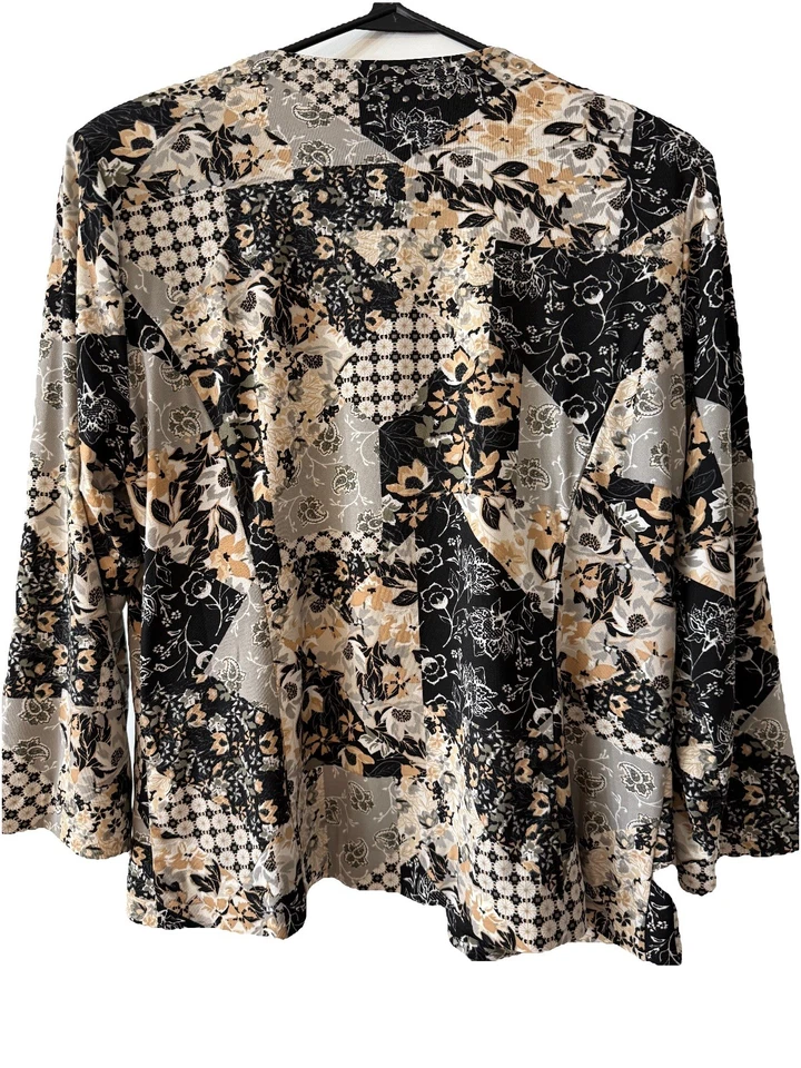 Chaqueta Blazer de Viaje Joan Rivers Classics Para Mujer Beige Negra Forrada Talla M Foto 4 de 4