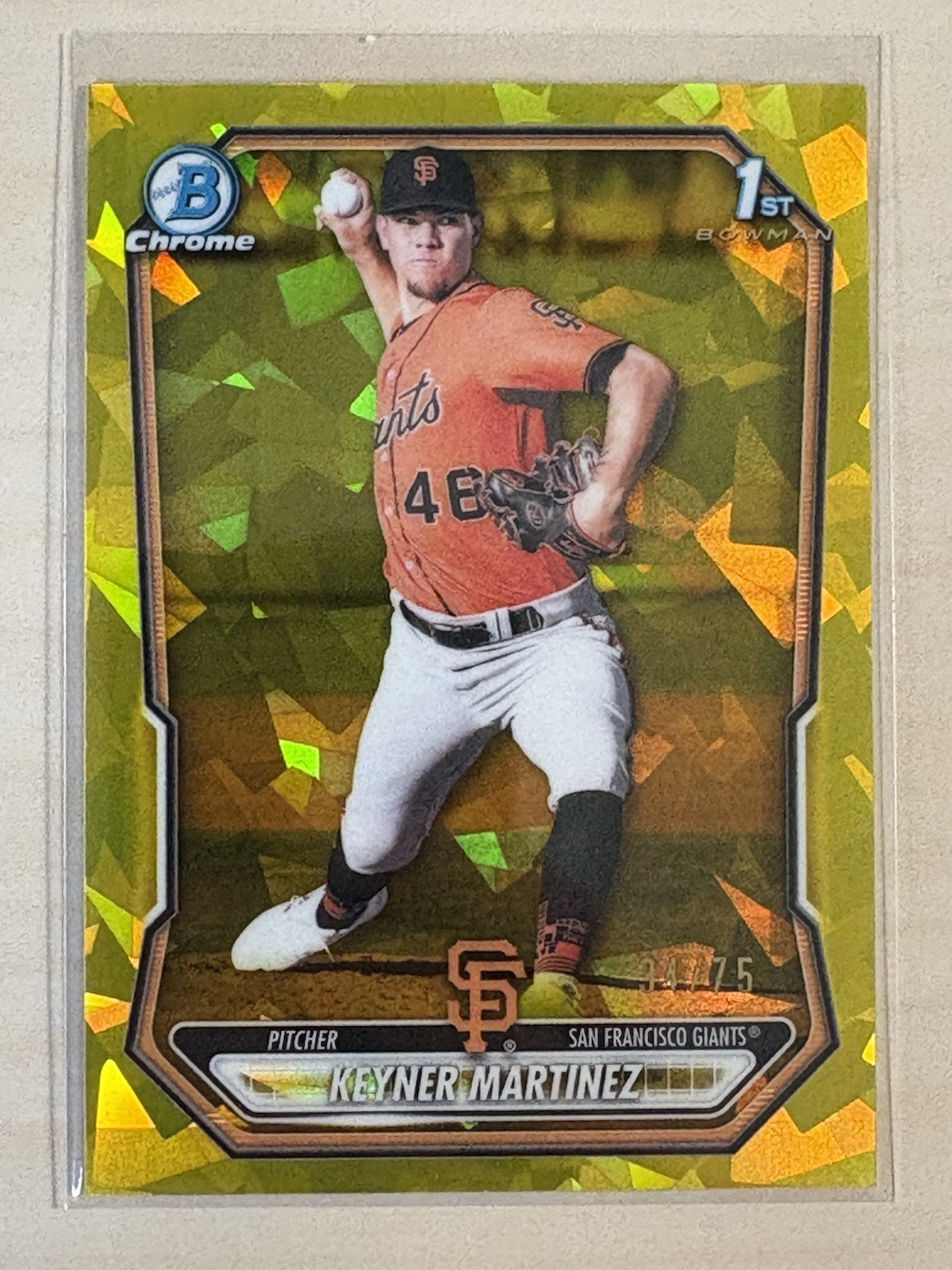 2026 Bowman Chrome Keyner Martinez Yellow Sapphire Refractor 1st /75 Giants