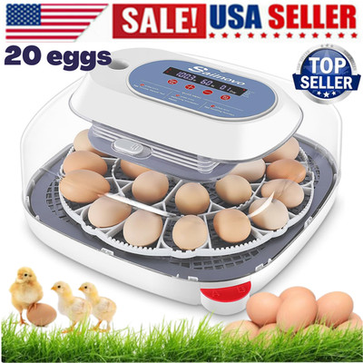 18 Eggs Incubators w/Automatic Egg Turning Temperature Control &Humidity Control