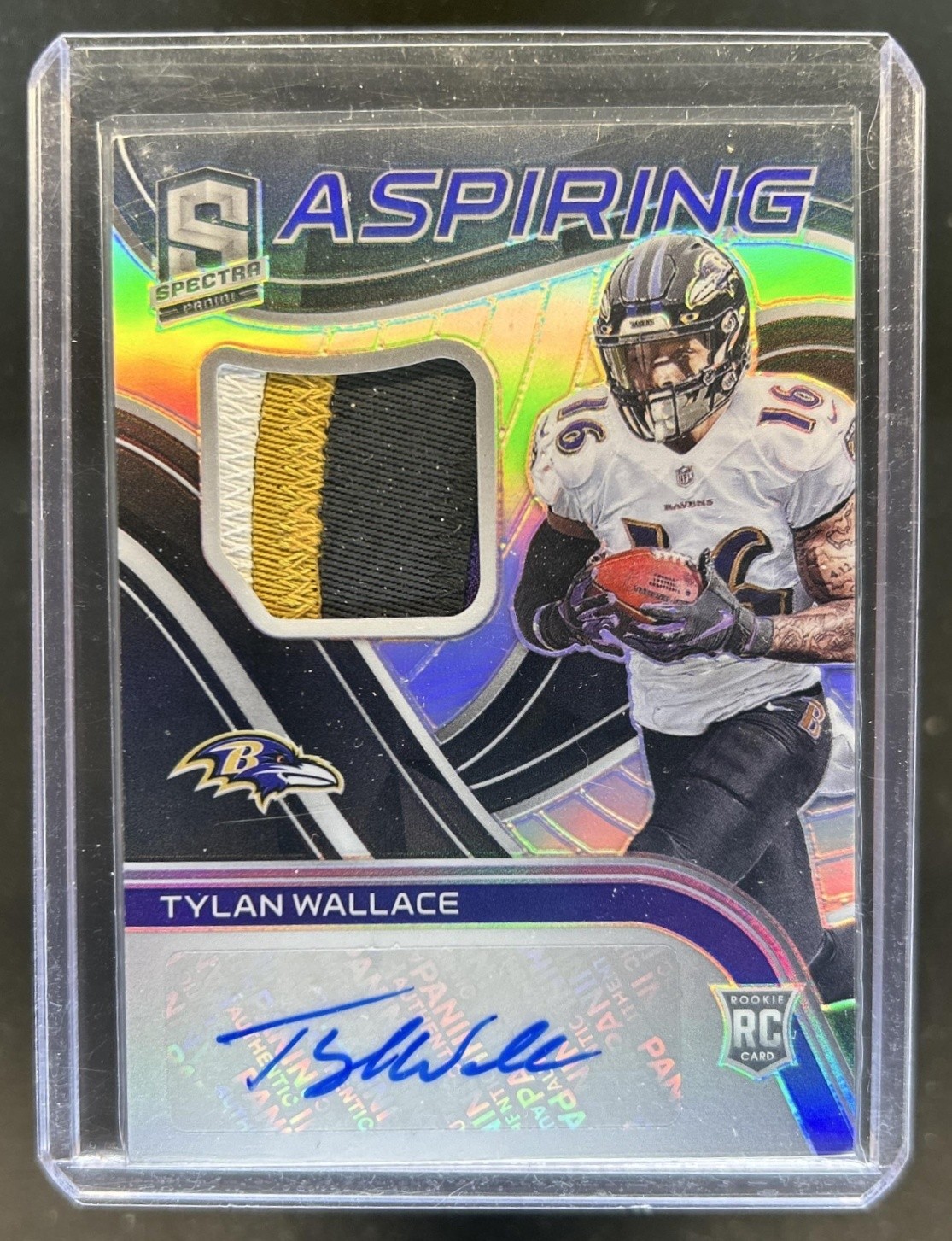 Tylan Wallace Panini Spectra Aspiring Patch Autographs #APATW Base