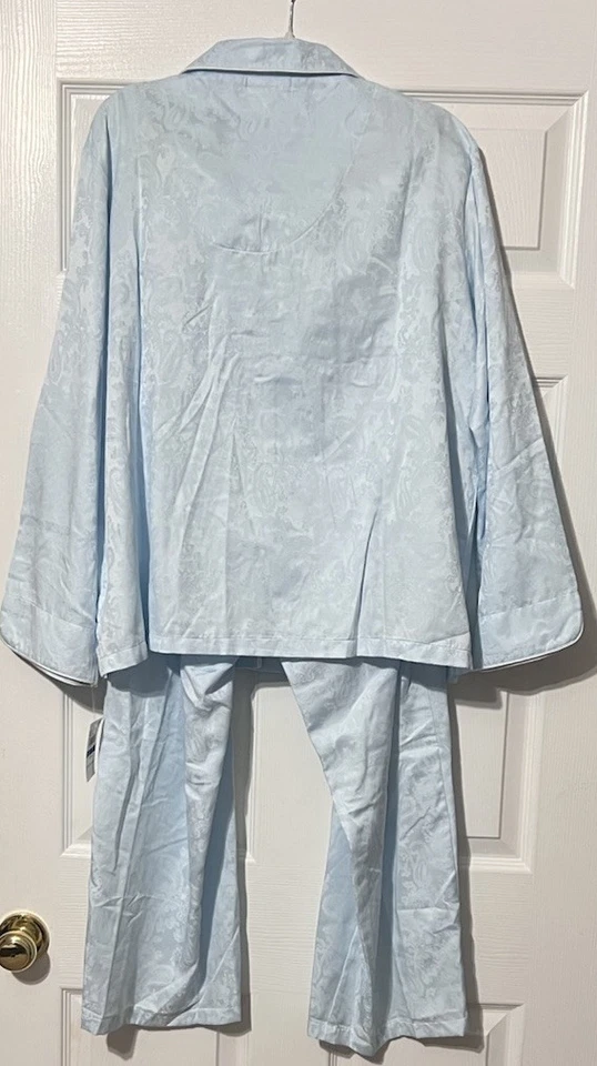 NUEVO Pijama para mujer Miss Elaine Essentials cepillado espalda satinado estampado aguamarina talla XL Foto 4 de 4