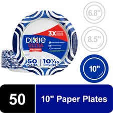 Ultra Strong Disposable Paper Plates 10 Inch 50 Count Multi Color Party Picnic