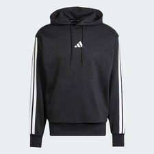 adidas men Essentials 3-Stripes Fleece Hoodie