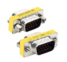 VGA SVGA HD15 Male-to-Male Mini Gender Converter Coupler Adapter 2 PCS