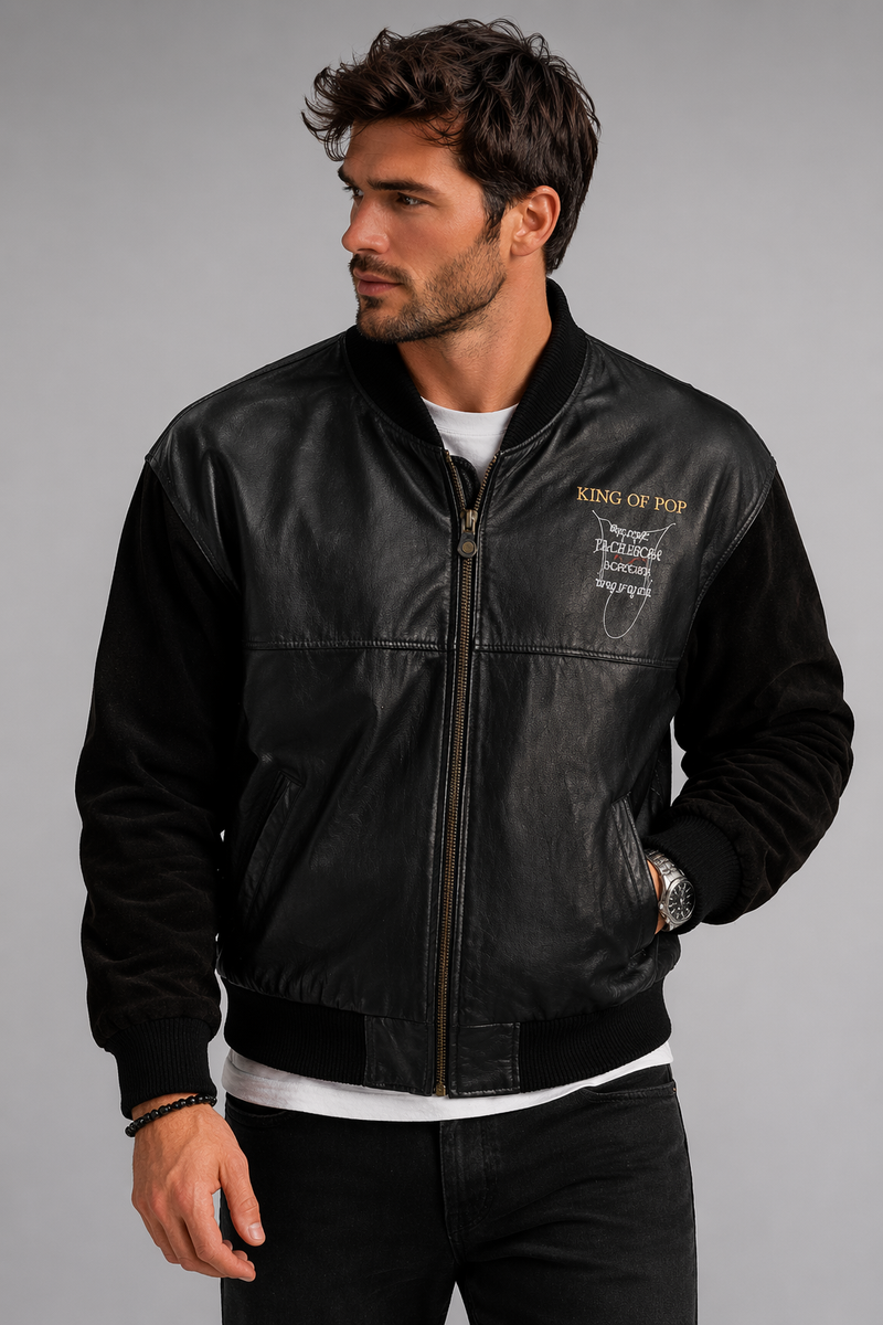 Michael Jackson King of Pop World Tour 90 Leather Jacket| MJ The