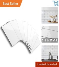 White PVC Peel and Stick Tile 100 Pieces 3x6 Subway Waterproof Wall Backsplash