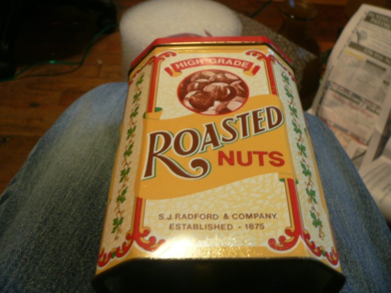 Radford's Roasted Nuts Collectible Tin Case Manufacturing Co. England 1982