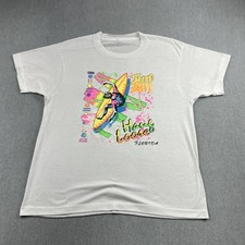 Vintage 80  s Single Stitch Hang Loose Surf T-Shirt Adult M Puff Paint USA Made