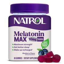10/26 Natrol Melatonin 10mg Sleep Aid Supplement, 80 Count MelatoninMax Gummies,
