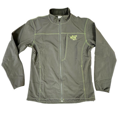 Release Your Wild Women's Size L Black Jacket Green Trim Full Zip Lined Pockets