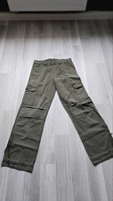 New Yorker Fishbone Schlaghose Jeans grün Vintage Applikationen Taschen Größe XL