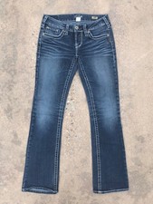 Silver Aiko Bootcut Jeans Womens 28W x 31L Blue Denim Medium Wash Stretch Pant