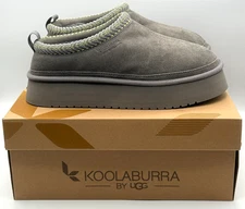 Ugg Koolaburra Burree Platform Slippers Women Size 10 Grey Cloud Comfort 1159750