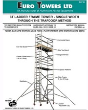 Euro Towers Scaffold Tower, Industrial, Outriggers, Ladder 8.5 Metre