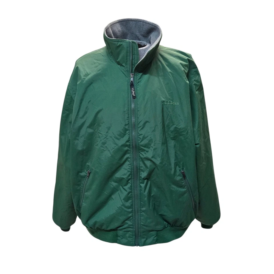 Vtg 90s LL Bean Jacket 2XL Green Fleece Lined Warm Up Bomber Thinsulate NWOT - Image 2 of 4