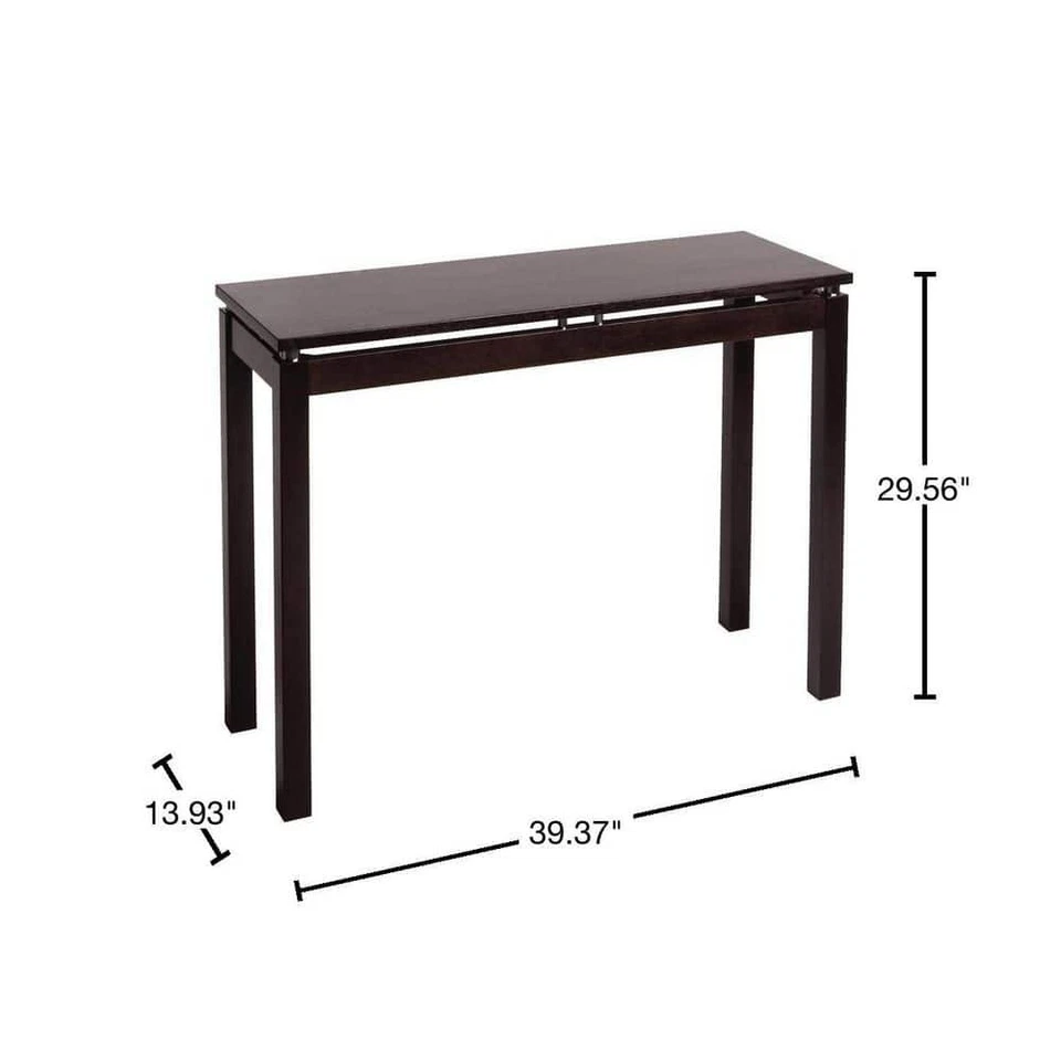 Linea 40 in. Mesa consola espresso rectangular de madera Foto 4 de 4
