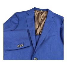 Men Suitsupply Blazer Havana Patch HL Pure Wool Royal Blue Size 24 UK/USA 38S