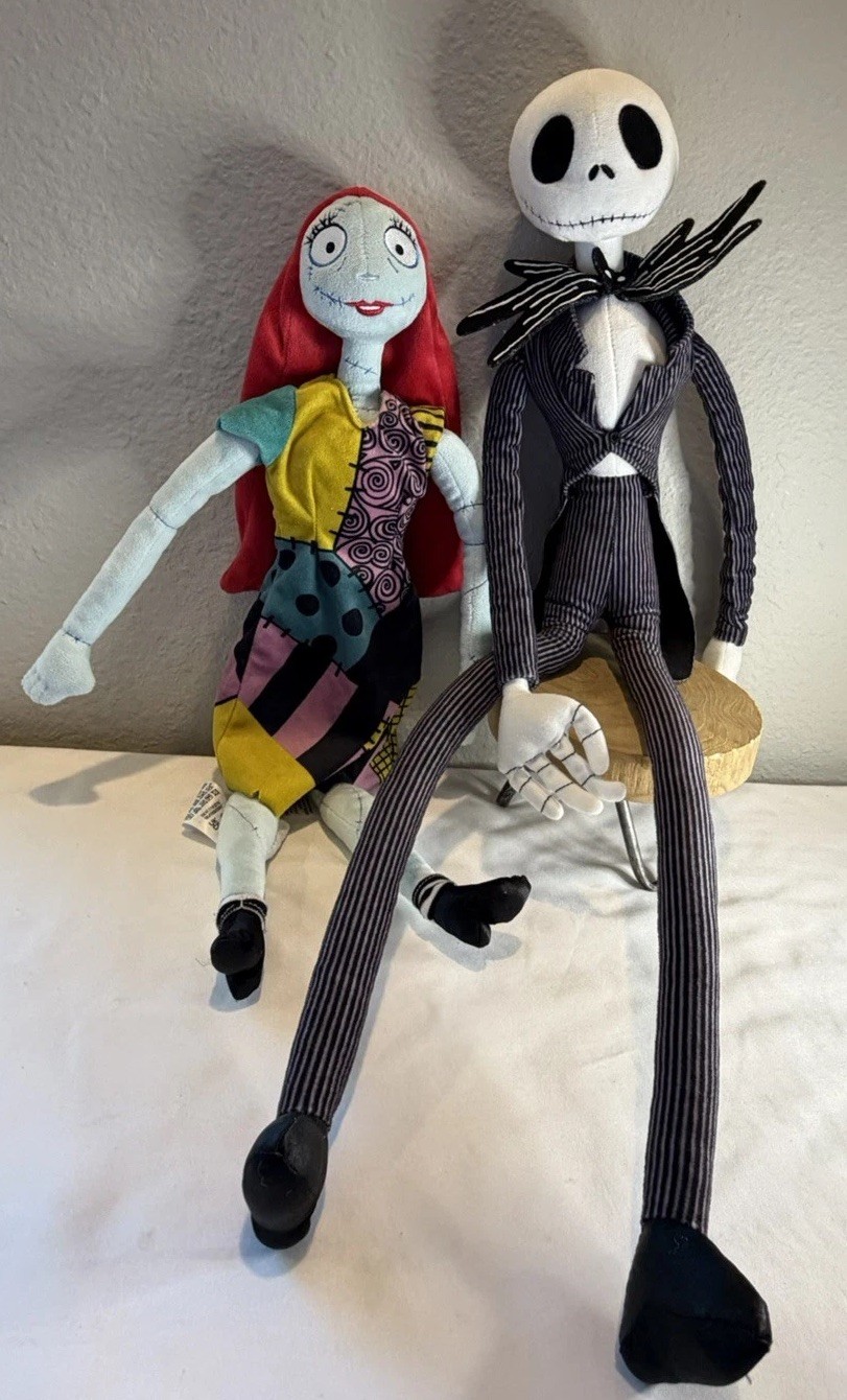 Disney Nightmare Before Christmas Jack Skellington & Sally Plush Dolls