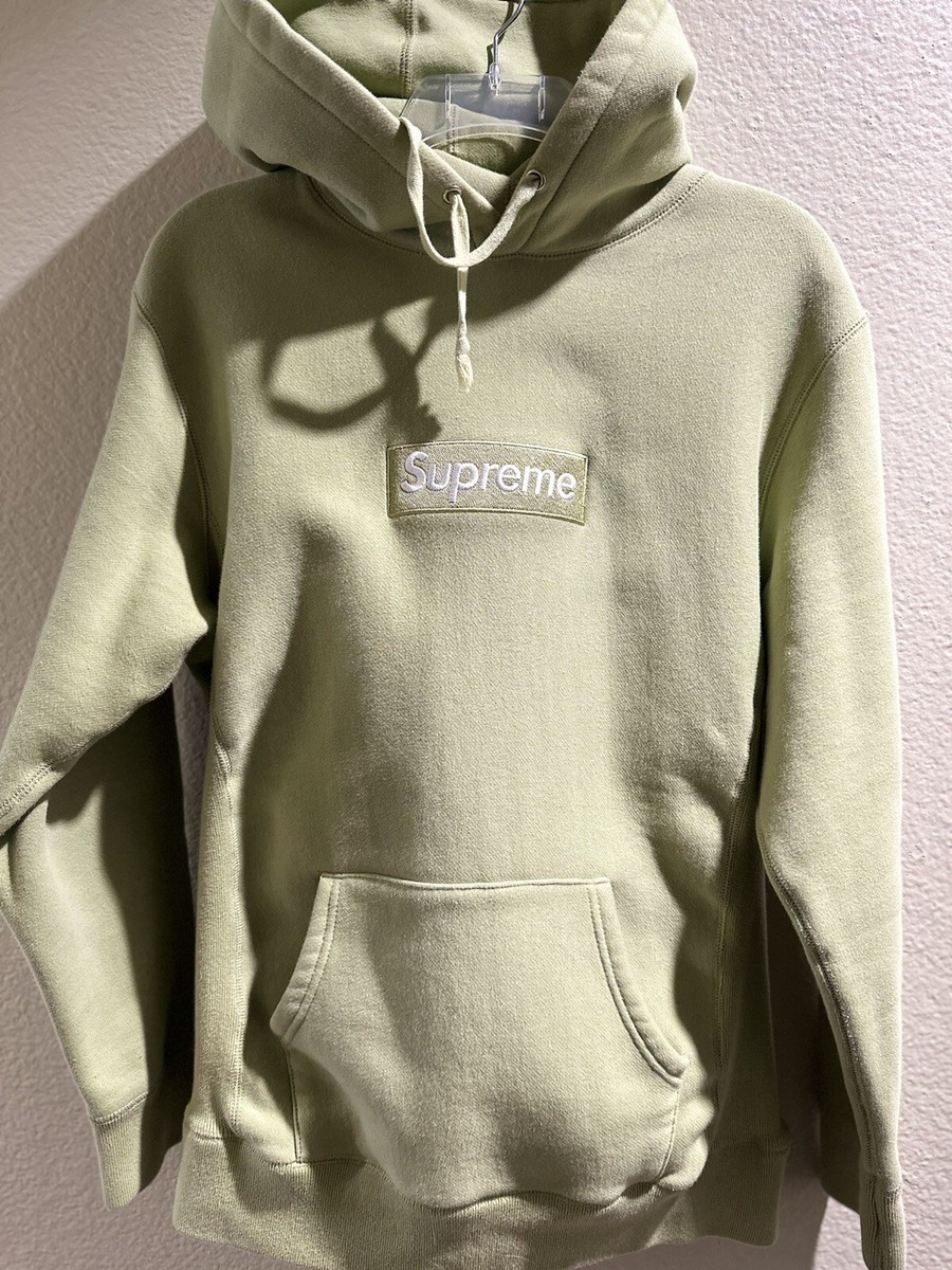 SUPREME BOX LOGO HOODIE SWEATSHIRT - SAGE FW16 SIZE MEDIUM