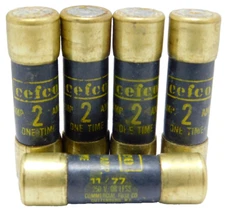 Lot of 5 Cefco OF-84-12 One Time Fuse 2 Amp