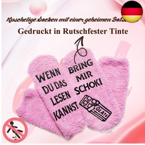 Lustige Socken Geschenke für Frauen, Witzige Kuschelsocken mit Spruch WENN DU - Bild 3 von 7