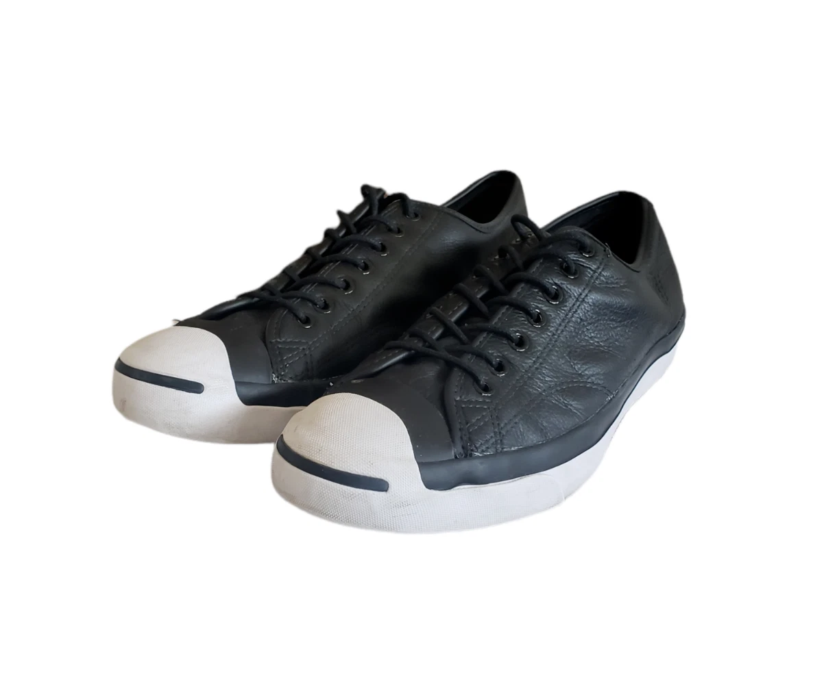Jack purcell converse black leather deals