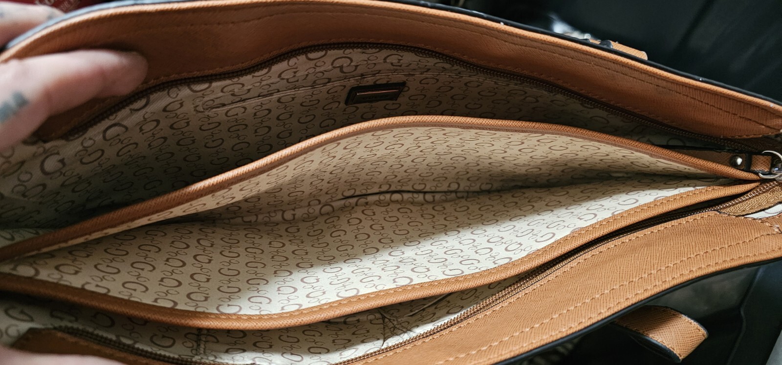 guess handbag brown leather purse vintage - image 3