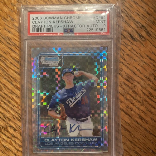 2006 Bowman Chrome Draft Picks X-Factors Clayton Kershaw RC Auto /225 PSA 9
