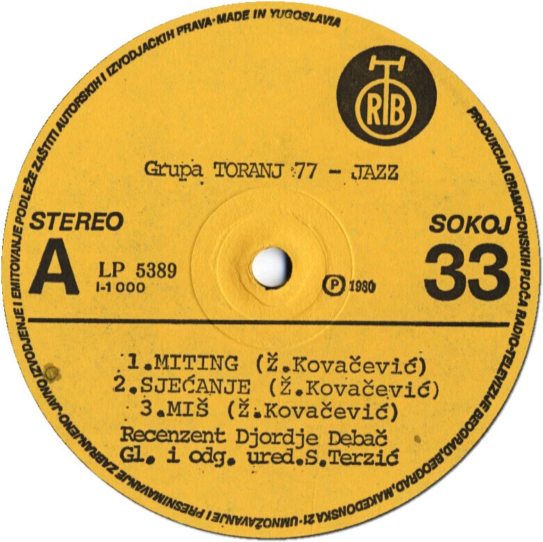 ZELJKO KOVACEVIC Miting ČRNIGOJ MAŽURAN KLEMENČIĆ BEBEK TANODI LP Tower of Power - Image 3 of 3