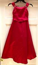 Girls Biscotti Red Satin Dress 7 Long NEW Formal Christmas Photos Sleeveless