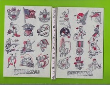 1950's 2 sheets of Tattoos Transfers 12 on each sheet