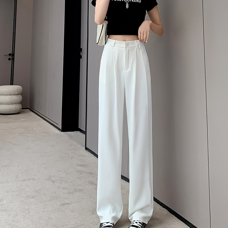 Women Pants Summer Thin Style High Waist Casual Pants Straight