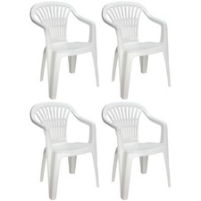 Gartenstuhl Stapelstuhl Terrassenstuhl 4St. Kunststoff Weiß Garten Bistro Balkon