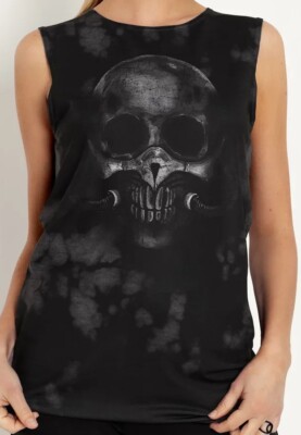Blackmilk  FACE DEATH MUSCLE SHIRT  Size Small S NWT Skull Gasmask