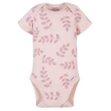 Gerber Modern Moments Baby Girl Pink Leaf Bodysuit Size 0-3M NT