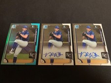 2015 Bowman Chrome Nolan Watson 1st BOWMAN CHROME AUTOS(2) + SKY BLUE REFRACTOR