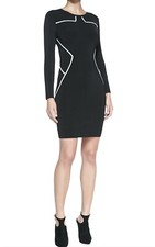 Diane Von Furstenberg Sz M Josephine Rayon knit Dress Black illusion EUC
