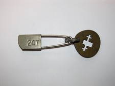 2" VINTAGE LAUNDRY SAFETY PIN KEY-TAG, MILITARY / BLANKET PIN #247 (5)