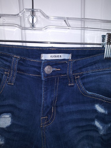 Klique B Size Women’s Denim Shorts Distressed Folded Hem SIZE 26 SIZE MEDIUM - Picture 2 of 7