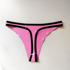 Latex Rubber Womens Thong G-string Knickers Bikini Briefs Panties Fetish BDSM UK