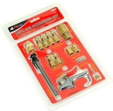 14 Piece Air Compressor Accessory Kit Chuck Gauge Blow Gun Quick Couplers 